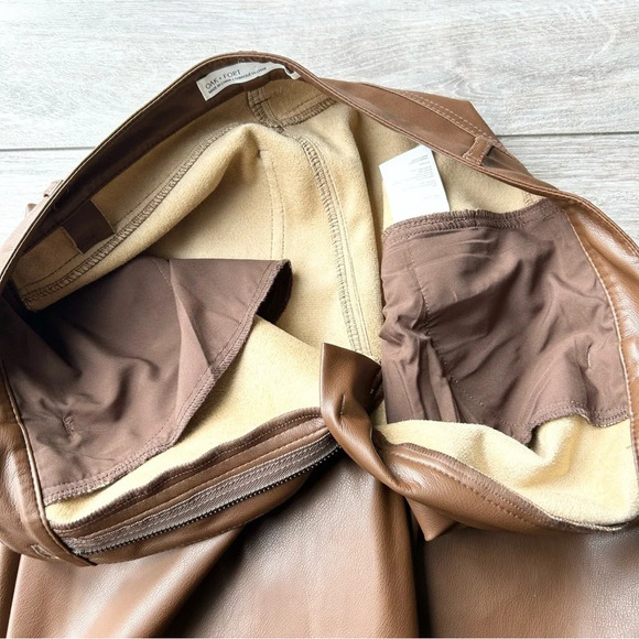 Oak + Fort VEGAN LEATHER PANT Slim Fit Pants - Picture 6 of 13